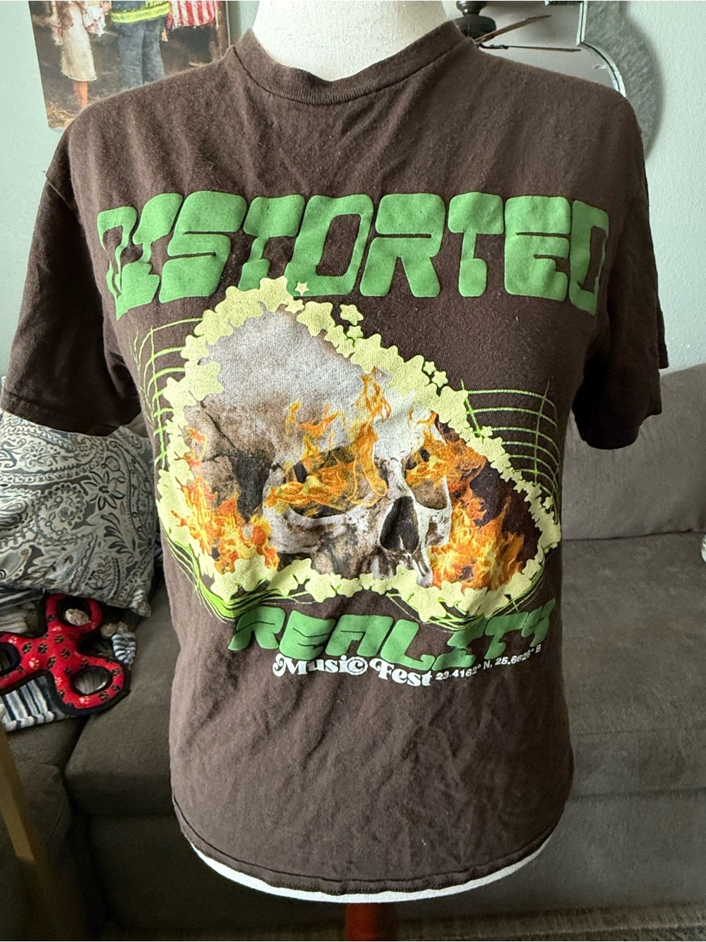 Civil Regime Distorted Reality Brown Tee Medium